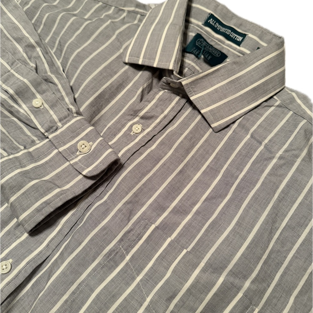 Gitman Brothers Gray and White Striped Shirt